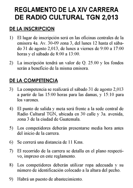 Reglamento Carrera Atletismo TGN pag. 2